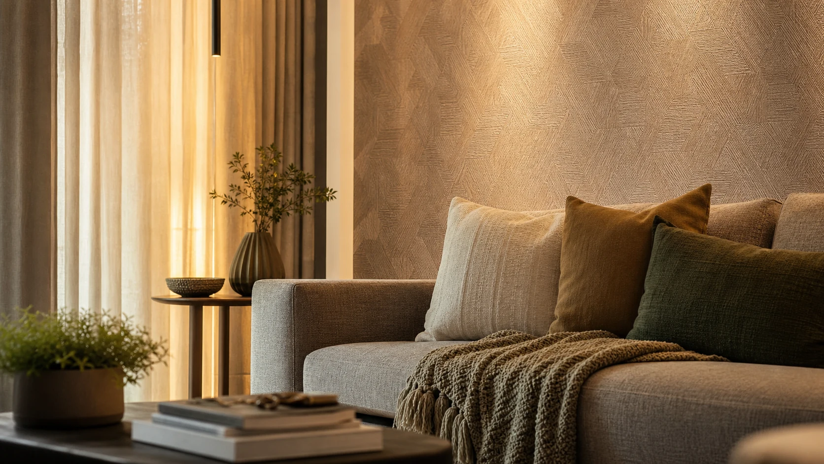 Interiores modernos com materiais naturais